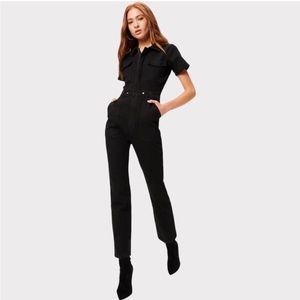 Good American Fit For Sucess Denim Jumpsuit Black NWT
